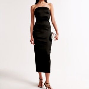A&F Satin Sculpt Maxi Strapless Dress